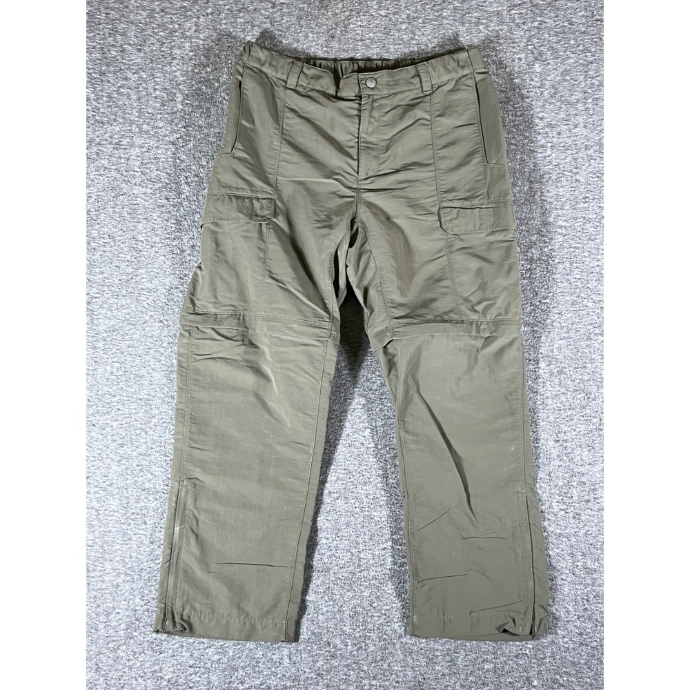 The North Face Mens L/G Convertible Cargo Pants Zip Off Hiking Outdoor Khaki